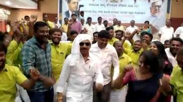 Magadi MLA HC Balakrishna who danced with civil servants gvd Magadi MLA HC Balakrishna who danced with civil servants gvd