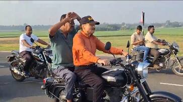 Congress Leader Adhir Ranjan Chowdhury Performs Bike Stunts Without Helmet prn Congress Leader Adhir Ranjan Chowdhury Performs Bike Stunts Without Helmet prn
