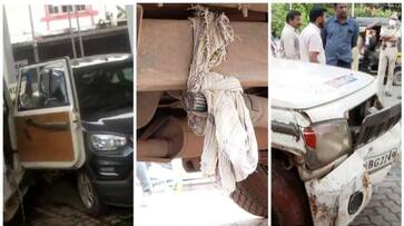 police jeep petrol pump accident in kannur latest news sts police jeep petrol pump accident in kannur latest news sts