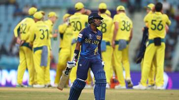 Sri Lanka all out for 209 Runs against Australia in 14th Match of Cricket World Cup 2023 at Lucknow rsk Sri Lanka all out for 209 Runs against Australia in 14th Match of Cricket World Cup 2023 at Lucknow rsk