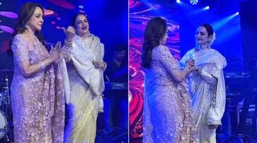 Video Hema Malini and Rekha dance to 'Kya Khoob Lagti Ho,' share a kiss and hug onstage RBA Video Hema Malini and Rekha dance to 'Kya Khoob Lagti Ho,' share a kiss and hug onstage RBA