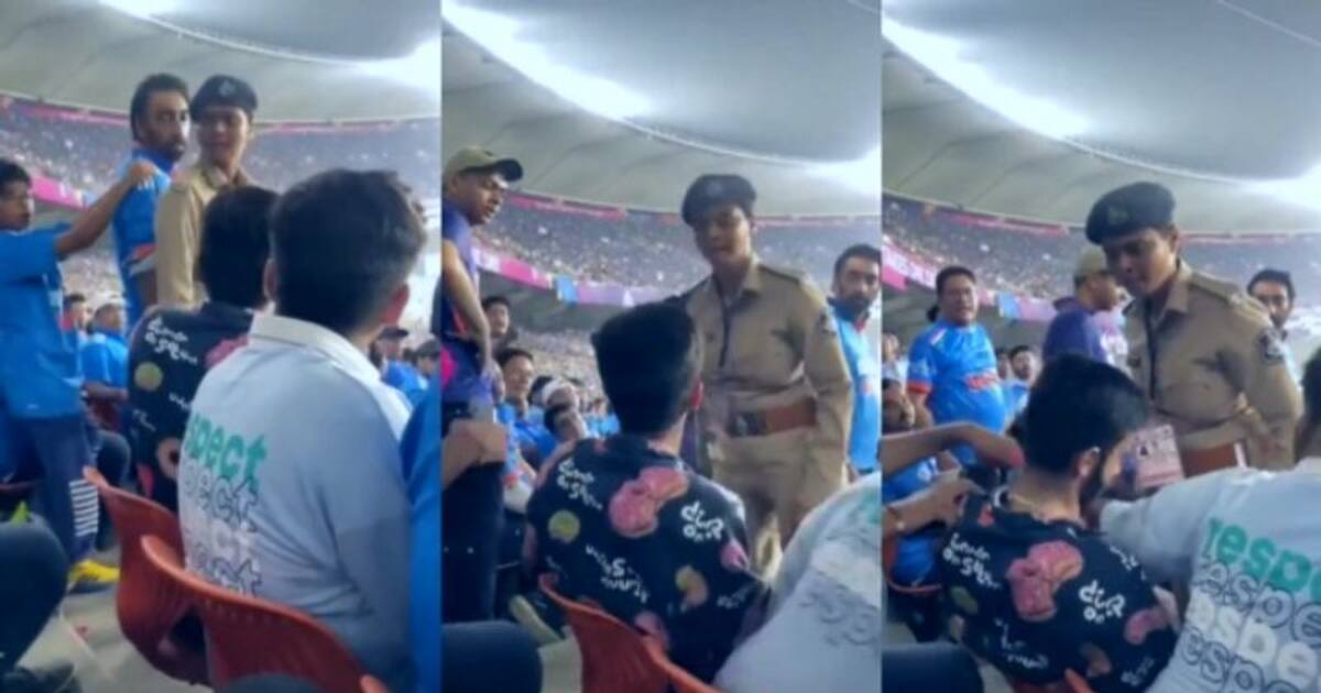 IND vs PAK: இந்தியா – பாகிஸ்தான் போட்டியின் போது பெண் போலீஸை தாக்க முயன்ற ரசிகருக்கு கன்னத்தில் பளார் பளார்!