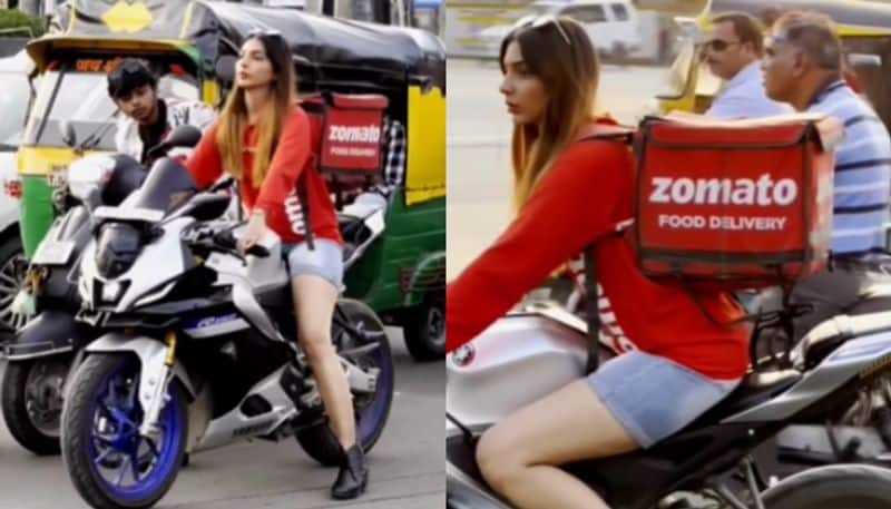 Zomato delivery boy riding a 17 lakh rupees bike... Viral video that shocked the netizens!-sak