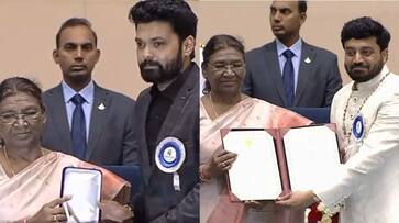 69th National Film Awards ceremony 2023 rakshit shetty Anirudh Jatkar receives award from President Droupadi Murmu san 69th National Film Awards ceremony 2023 rakshit shetty Anirudh Jatkar receives award from President Droupadi Murmu san