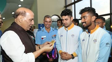 union Defence Minister Rajnath Singh announces hefty prize money for India's Asian Games 2022 medal winners ksp union Defence Minister Rajnath Singh announces hefty prize money for India's Asian Games 2022 medal winners ksp