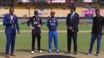 Afghanistan won the toss and choose to bowl first against New Zealand in 17th match of World Cup at Chennai rsk Afghanistan won the toss and choose to bowl first against New Zealand in 17th match of World Cup at Chennai rsk