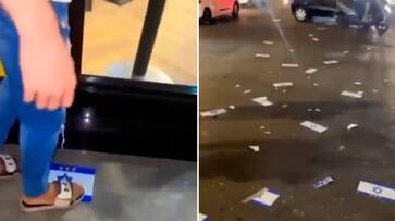 Mumbai 4 pro Palestine supporters arrested for desecrating Israel flag outside McDonald's outlet WATCH AJR Mumbai 4 pro Palestine supporters arrested for desecrating Israel flag outside McDonald's outlet WATCH AJR