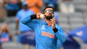 Virat Kohli bowled in the World Cup after 8 years during IND vs BAN 17th Match at Pune rsk Virat Kohli bowled in the World Cup after 8 years during IND vs BAN 17th Match at Pune rsk