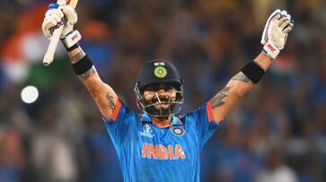 After 8 Years Virat Kohli scored a World Cup century During IND vs BAN Match at Pune rsk After 8 Years Virat Kohli scored a World Cup century During IND vs BAN Match at Pune rsk