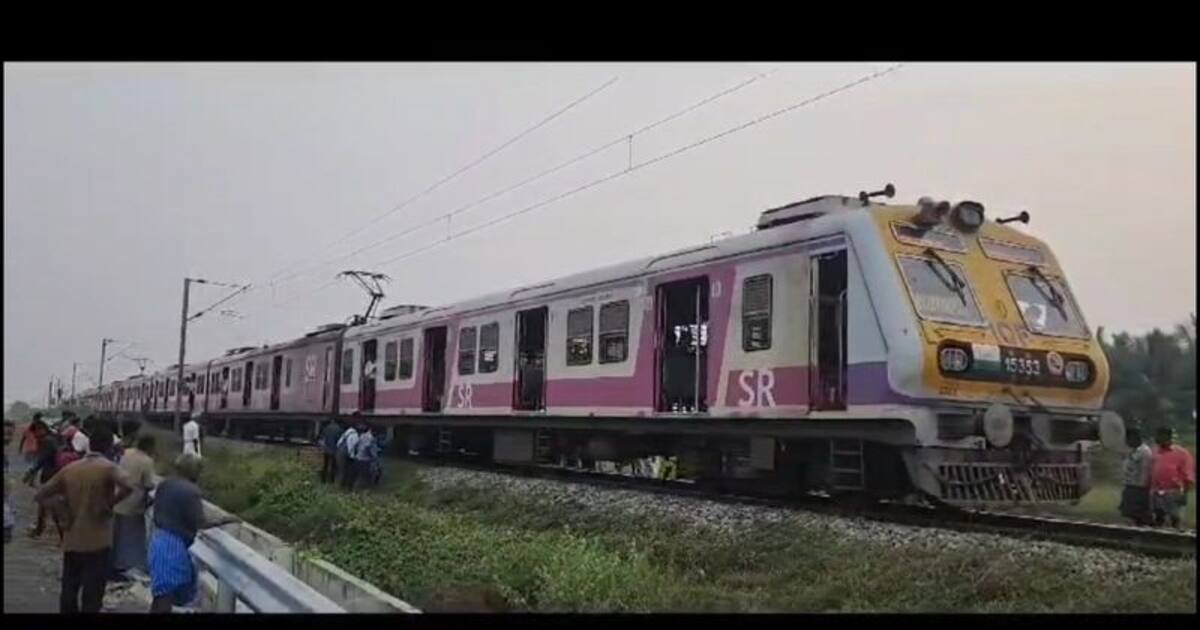 காஞ்சிபுரத்தில் மாடு மீது மோதி ரயிலில் தொழில்நுட்பக் கோளாறு; 2 மணி நேரம் ரயில் நிறுத்தப்பட்டதால் பயணிகள் அவதி