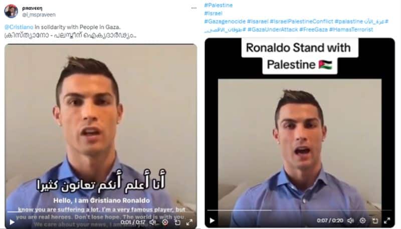 fact check Cristiano Ronaldo in solidarity with kids in Gaza here is the truth of the video jje 