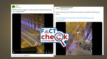 Viral video of Police and pro Palestinian protesters clash Barcelona is old jje Viral video of Police and pro Palestinian protesters clash Barcelona is old jje