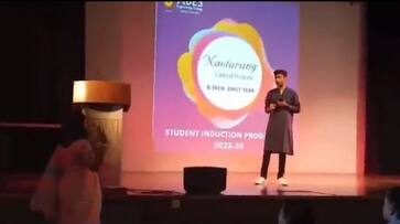 Professor removes student from stage for chanting 'Jai Shri Ram' before performance in Ghaziabad (WATCH) AJR Professor removes student from stage for chanting 'Jai Shri Ram' before performance in Ghaziabad (WATCH) AJR