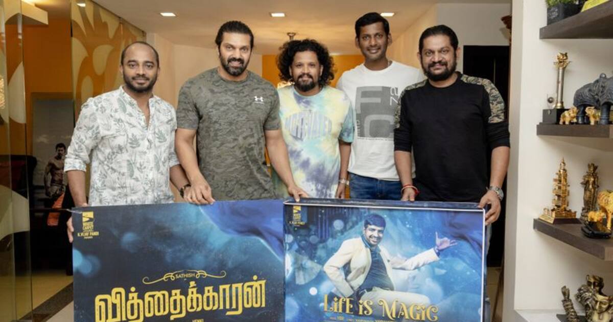 நடிகர்கள் விஷால் - ஆர்யா இணைந்து வெளியிட்ட லைஃப் இஸ் மேஜிக்... 'வித்தைக்காரன்' பட ஃபர்ஸ்ட் சிங்கிள் பாடல்! 