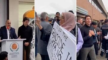 Justin Trudeau booed during his visit to Toronto mosque over Israel Hamas war WATCH gcw Justin Trudeau booed during his visit to Toronto mosque over Israel Hamas war WATCH gcw