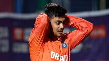 Ishan Kishan was bitten by a honey bee during Practice session ahead of IND vs NZ 21st Match at Dharamsala rsk Ishan Kishan was bitten by a honey bee during Practice session ahead of IND vs NZ 21st Match at Dharamsala rsk