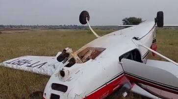 Training aircraft crashes near village in Pune two injured smp Training aircraft crashes near village in Pune two injured smp