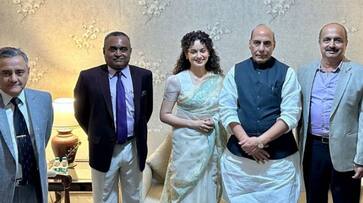 'Tejas': Kangana Ranaut holds special screening for defense minister, IAF officers RKK 'Tejas': Kangana Ranaut holds special screening for defense minister, IAF officers RKK