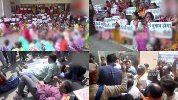 Announcement of candidates for more seats Followed by BJP and Congress supporters protest on the streets ppp Announcement of candidates for more seats Followed by BJP and Congress supporters protest on the streets ppp