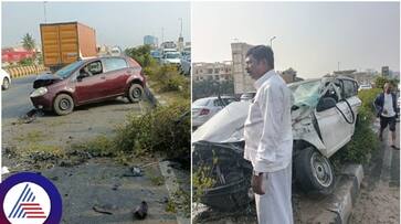 Bangalore Airport Road car accident One dead child including five serious condition sat Bangalore Airport Road car accident One dead child including five serious condition sat