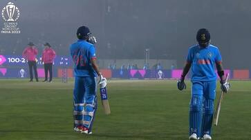 India vs New Zealand 21st Match stopped due to mist at Dharamsala rsk India vs New Zealand 21st Match stopped due to mist at Dharamsala rsk
