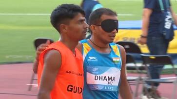 Ankur Dhama won gold medal in the Mens 5000m T11 event at Asian Para Games Hangzhou Ankur Dhama won gold medal in the Mens 5000m T11 event at Asian Para Games Hangzhou