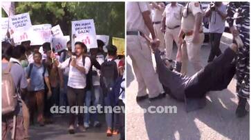 sfi students protest march in front of israel embassy delhi apn sfi students protest march in front of israel embassy delhi apn