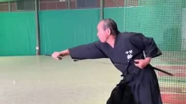 Japanese old man practicing martial arts video rlp Japanese old man practicing martial arts video rlp