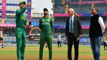 South Africa have won the toss and decide to bat first against Bangladesh in 23rd World Cup Match at Wankhede Stadium, Mumbai rsk South Africa have won the toss and decide to bat first against Bangladesh in 23rd World Cup Match at Wankhede Stadium, Mumbai rsk