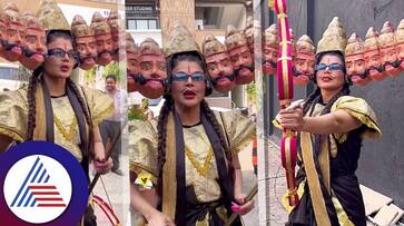 Actress Rakhi Sawant has appeared as Ravana wearing ten heads fans react suc Actress Rakhi Sawant has appeared as Ravana wearing ten heads fans react suc