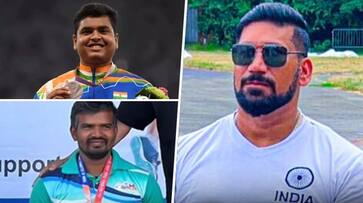 India won gold, silver and bronze medal in Mens Discuss Throw F54/55/56 event at Asian Para Games Hangzhou rsk India won gold, silver and bronze medal in Mens Discuss Throw F54/55/56 event at Asian Para Games Hangzhou rsk