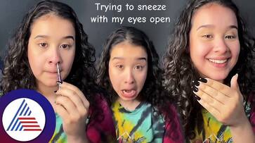 Girl Took Challenge To Sneeze With Eyes Open Users Laughed To Watch Viral Video roo Girl Took Challenge To Sneeze With Eyes Open Users Laughed To Watch Viral Video roo