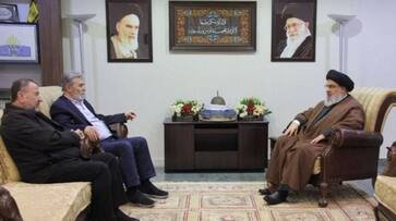 Israel Palestine War: Hezbollar's Nasrallah meet Hamas deputy leader and Islamic Jihad chief in Beirut Israel Palestine War: Hezbollar's Nasrallah meet Hamas deputy leader and Islamic Jihad chief in Beirut