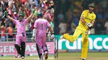 Maxwell taking a pill before walking out to bat; similar to AB de Villiers in record century gkc Maxwell taking a pill before walking out to bat; similar to AB de Villiers in record century gkc