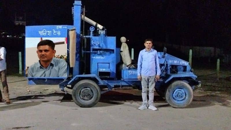 success story of rajkumar mishra who made Paddy threshing machine from Bolero vehicle of scrape in gonda uttar pradesh zrua
