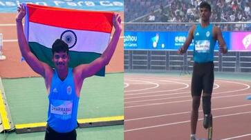 Dharmaraj Solairaj created a new Asian Record and Won Gold Medal in Men's Long Jump-T64 event at Asian Para Games 2022, Hangzhou rsk Dharmaraj Solairaj created a new Asian Record and Won Gold Medal in Men's Long Jump-T64 event at Asian Para Games 2022, Hangzhou rsk