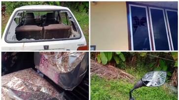 Attack by unknown group in Kanpayiyur The window glass of the house and three vehicles were broken sts Attack by unknown group in Kanpayiyur The window glass of the house and three vehicles were broken sts