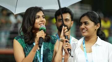 kalyani priyadarshan with sesham mikeil fathima team reached kochi kaloor stadium to watch kerala blasters match nsn kalyani priyadarshan with sesham mikeil fathima team reached kochi kaloor stadium to watch kerala blasters match nsn