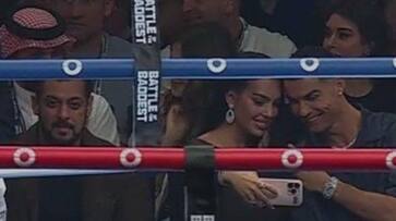 Salman Khan spotted sitting next to Cristiano Ronaldo at a boxing match, netizens react RKK Salman Khan spotted sitting next to Cristiano Ronaldo at a boxing match, netizens react RKK