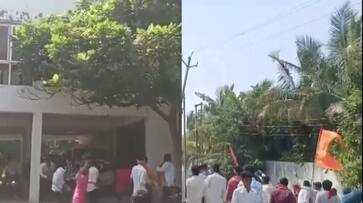 Maratha reservation agitators thrashed MLA's house and set it on fire Maratha reservation agitators thrashed MLA's house and set it on fire