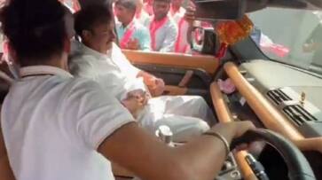 Kotta Prabhakar Reddy nomination going in an ambulance from yashoda hospital - bsb Kotta Prabhakar Reddy nomination going in an ambulance from yashoda hospital - bsb