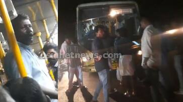 Clash in KSRTC low floor bus over ticket money kgn Clash in KSRTC low floor bus over ticket money kgn
