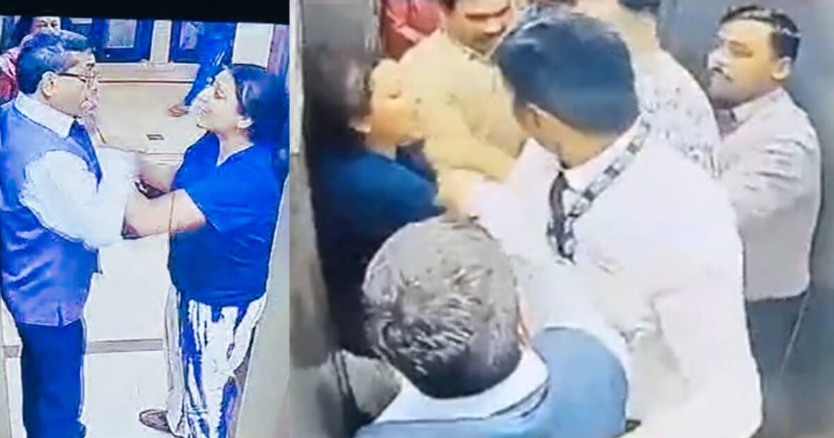 லிப்டில் வந்த நாய்க்குட்டி... முன்னாள் ஐஏஎஸ் அதிகாரியுடன் ஆவேசமாக சண்டையிடும் பெண்!