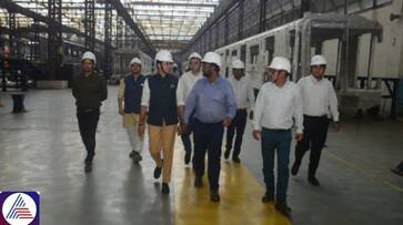 Namma Metro Yellow line update: MP Tejasvi Surva visits Kolkata factory to ensure timely delivery of coaches vkp Namma Metro Yellow line update: MP Tejasvi Surva visits Kolkata factory to ensure timely delivery of coaches vkp