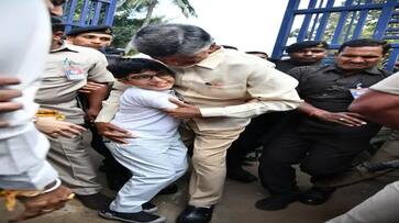 tdp chief chandrababu naidu getting emotional by seeing his grandson devansh at rajahmundry jail ksp tdp chief chandrababu naidu getting emotional by seeing his grandson devansh at rajahmundry jail ksp