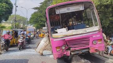 Brake failure.. Chennai Government bus accident tvk Brake failure.. Chennai Government bus accident tvk