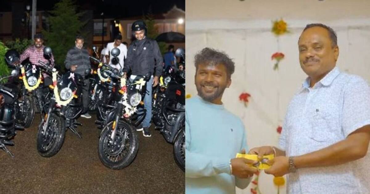 எங்க முதலாளி தங்க முதலாளி.. ஊழியர்களுக்கு தீபாவளி போனஸாக புல்லட் பைக் வழங்கிய உரிமையாளர்..