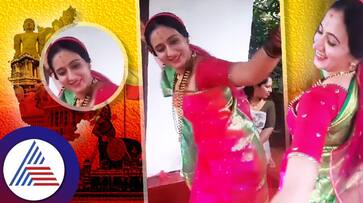 Actress Harshika Poonachcha dressed in Kodava dance on Kannada Rajyotsava suc Actress Harshika Poonachcha dressed in Kodava dance on Kannada Rajyotsava suc