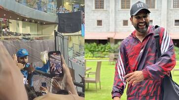 ICC World cup 2023 Rohit sharma gift shoe to young fan after victory against sri lanka ckm ICC World cup 2023 Rohit sharma gift shoe to young fan after victory against sri lanka ckm