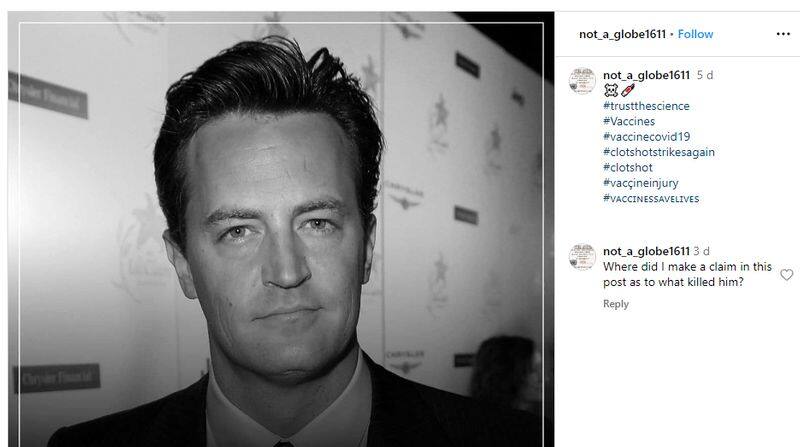 Did Matthew Perry died due to Covid Vaccine here is the facts revealed till now 11 03 2023 jje